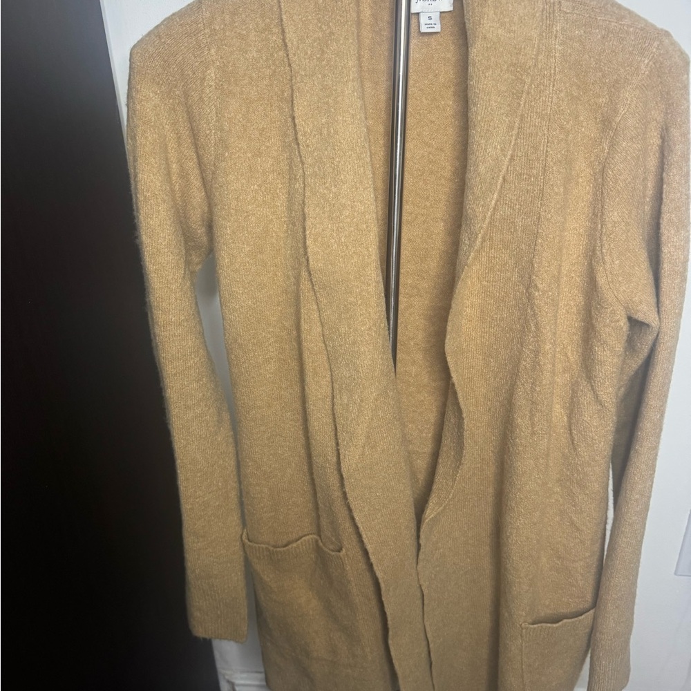 J. Crew Tan Knit Cardigan Sweater